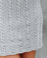 Just Cozy Enough Cable Knit Mini Skirt - Grey - SALE